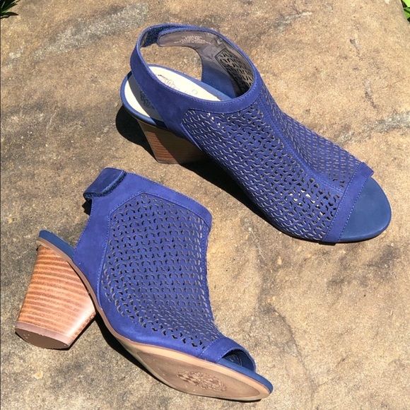 Vince Camuto Dastana Blue Sandals Peep toe sz 9 - Picture 3 of 10